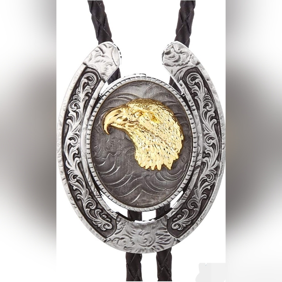 New eagle horseshoe bolo tie - Picture 3 of 4